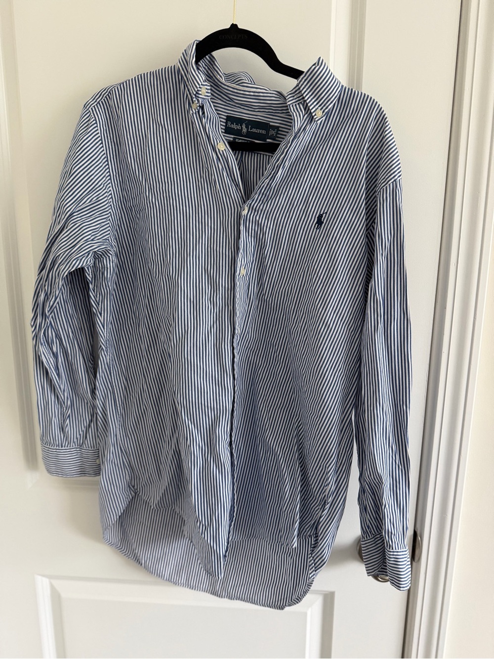 Ralph Lauren Navy and White Pinstripe Button-Down Shirt